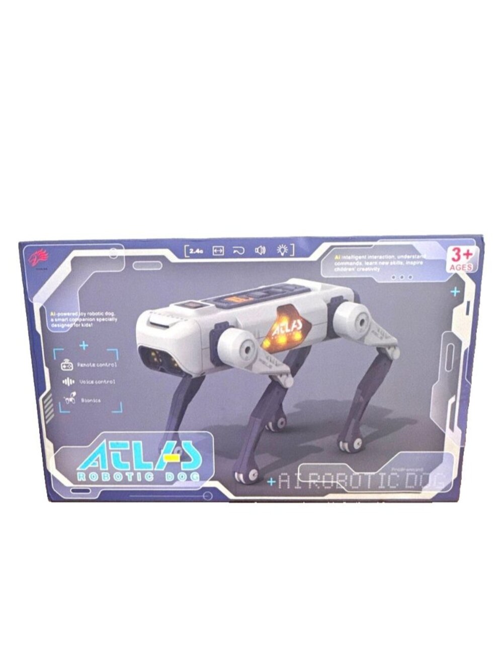 ATLAS AI Robot Dog Toy, 2.4G Remote & Voice Control, Ages 3+